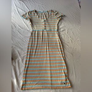 Roxy Blue and Orange Striped Top
